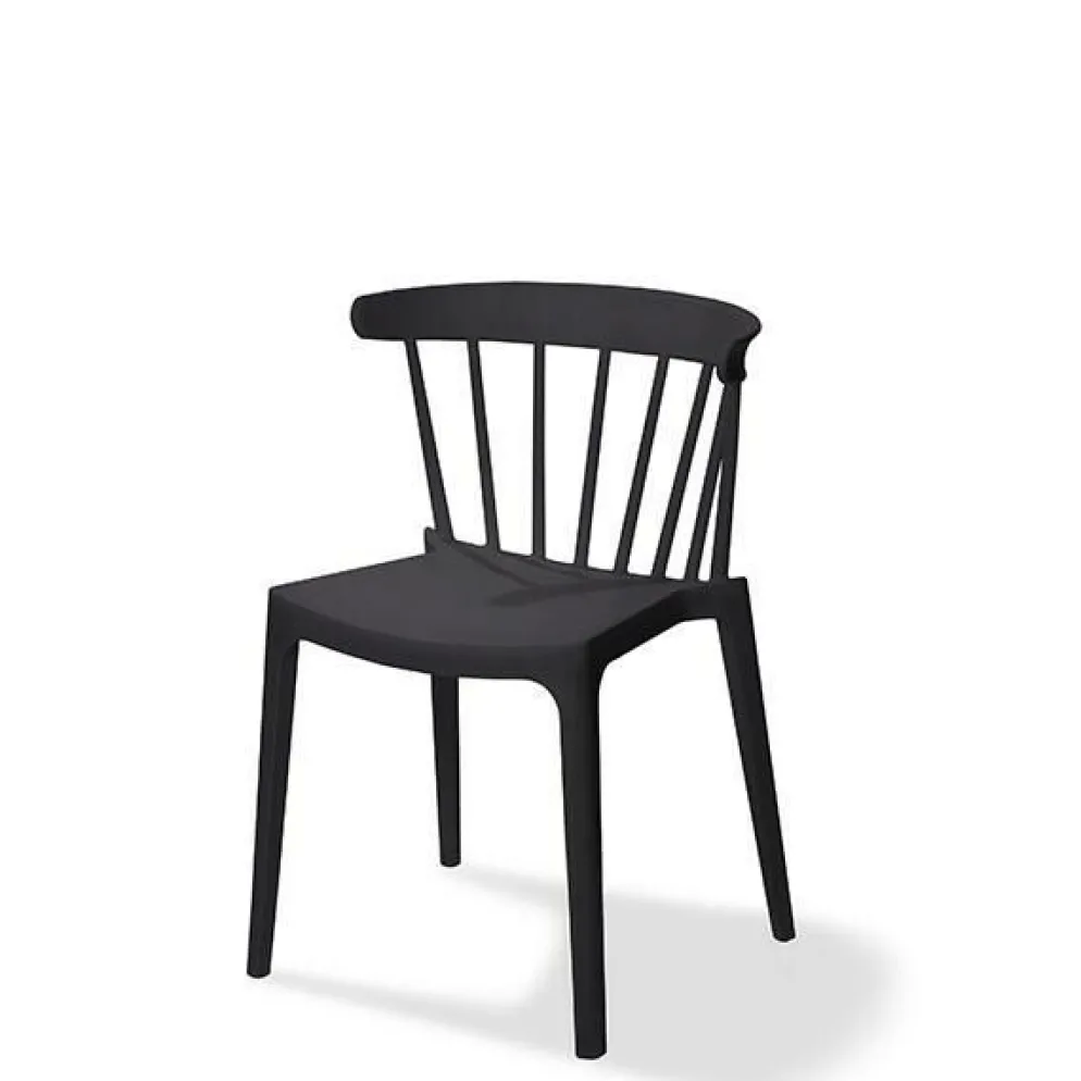 Windson Stapelstuhl schwarz, Polypropylen, 54x53x75cm
