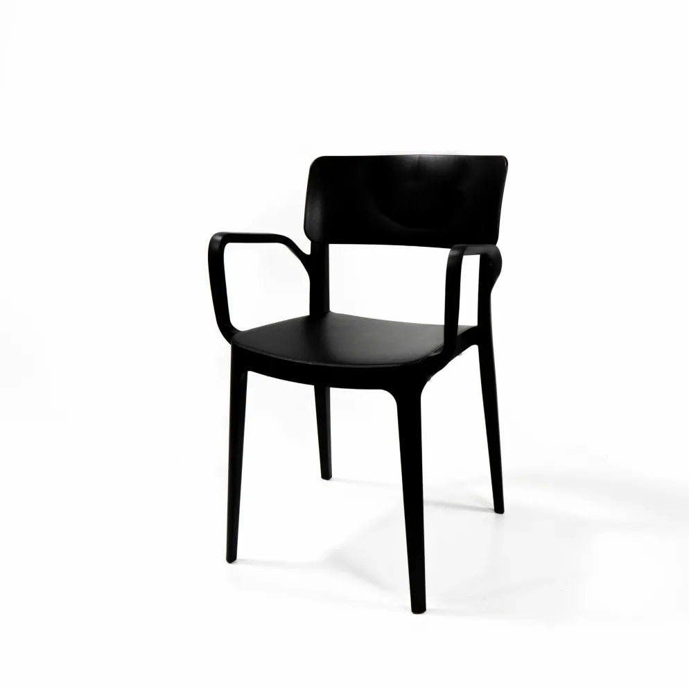 Wing Armchair Schwarz, Stapelstuhl Kunststoff