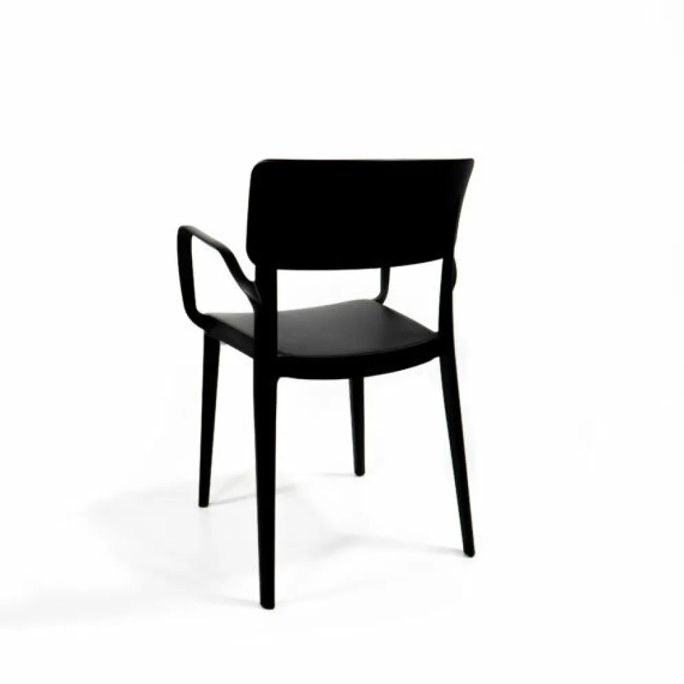 Wing Armchair Schwarz, Stapelstuhl Kunststoff