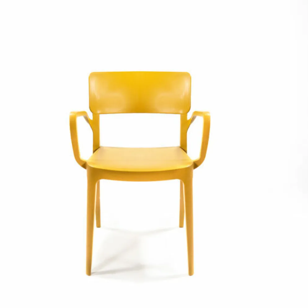 Wing Armchair Senf, Stapelstuhl Kunststoff