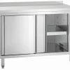 Wärmeschrank mit Schiebetüren und Zwischenboden, B1200mm, mit Aufkantung