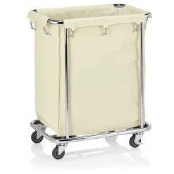 Wäschewagen weiß, 65 x 45 x 84 cm, verchromt/Nylon