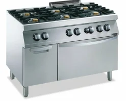 ZANUSSI Gasherd GH7 6 Brenner mit Gasbratofen GN 2/1, 1200x700x850mm