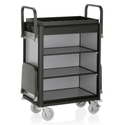 Zimmerservicewagen Isabella, 2 Wäschesäcke, schwarze Kantenprofile/Aluoptik