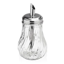 Zuckerspender Set, 120 ml, Ø 7 cm, Set á 6 Stück, Edelstahl, Glas