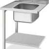 Zulauftisch Becken links, Breite 70cm, Grundboden und Aufkantung
