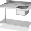 Zulauftisch Becken links, Breite 120cm, Grundboden und Aufkantung