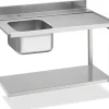 Zulauftisch Becken rechts, Breite 120cm, Grundboden und Aufkantung