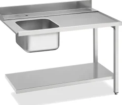 Zulauftisch Becken rechts, Breite 120cm, Grundboden und Aufkantung